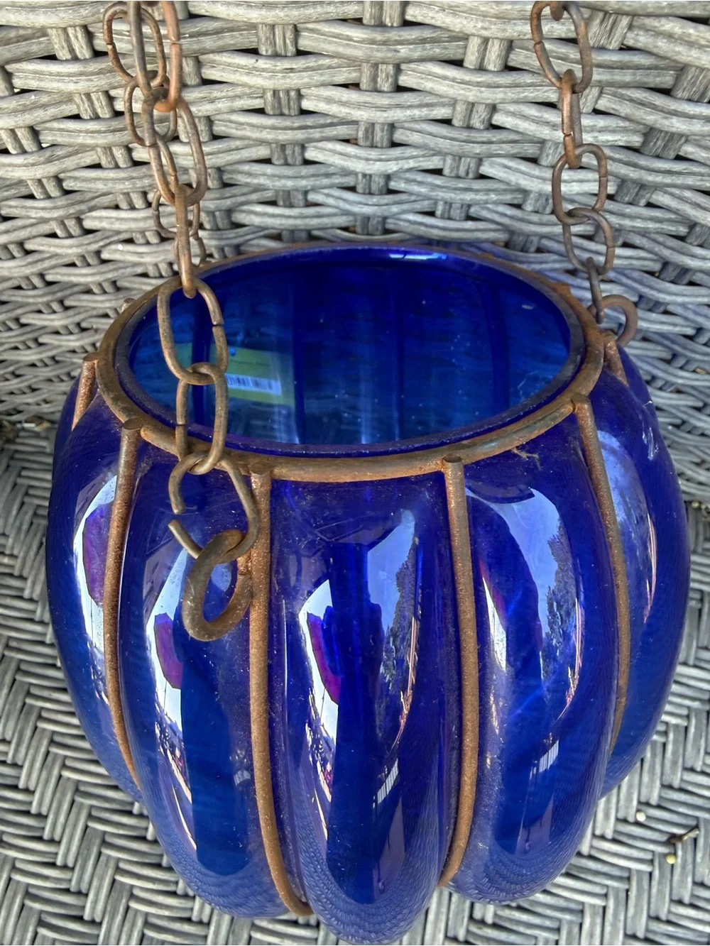 Blue  Hanging Lantern Pendant